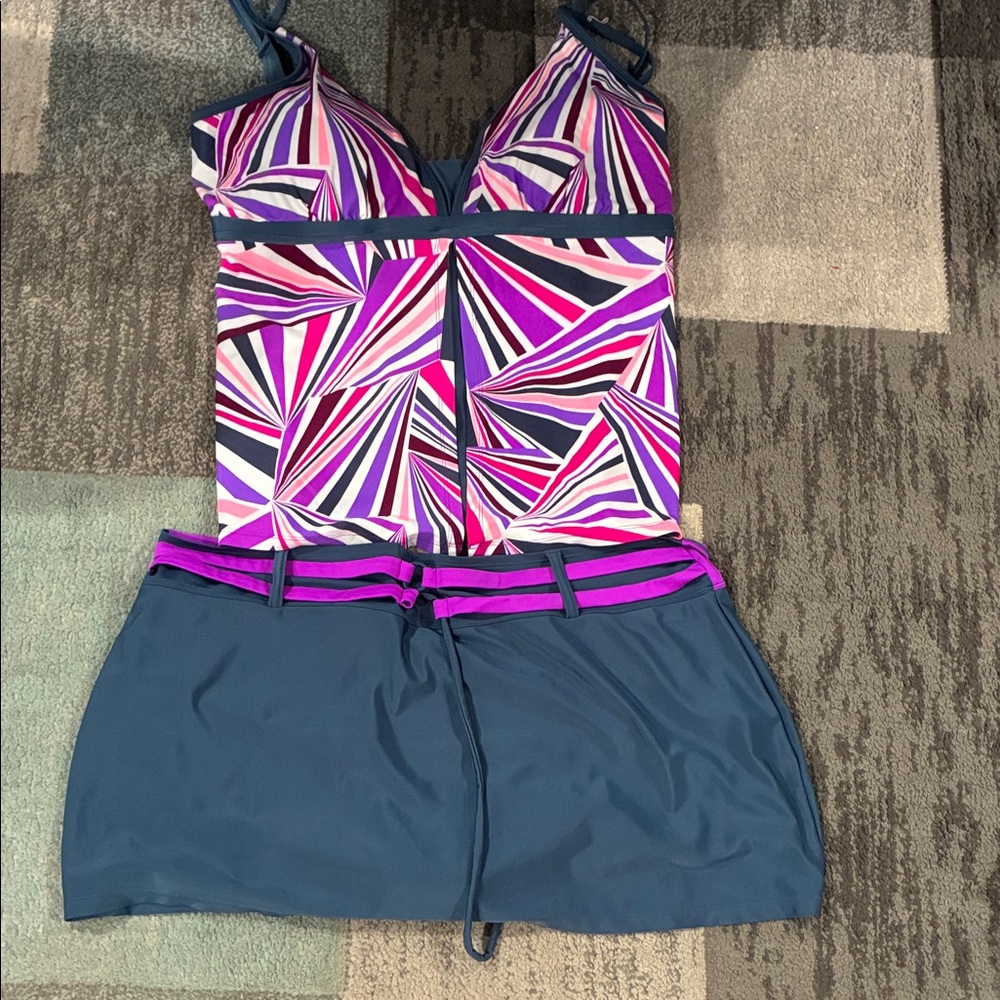 Free Country Purple and Blue Bikini Set